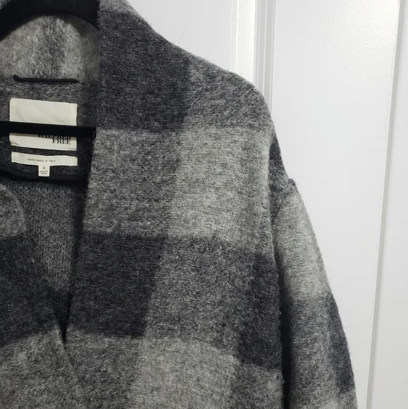 ARITZIA WILFRED FREE Grey Plaid Wool Neelam Jacket Coat - Picture 11 of 12